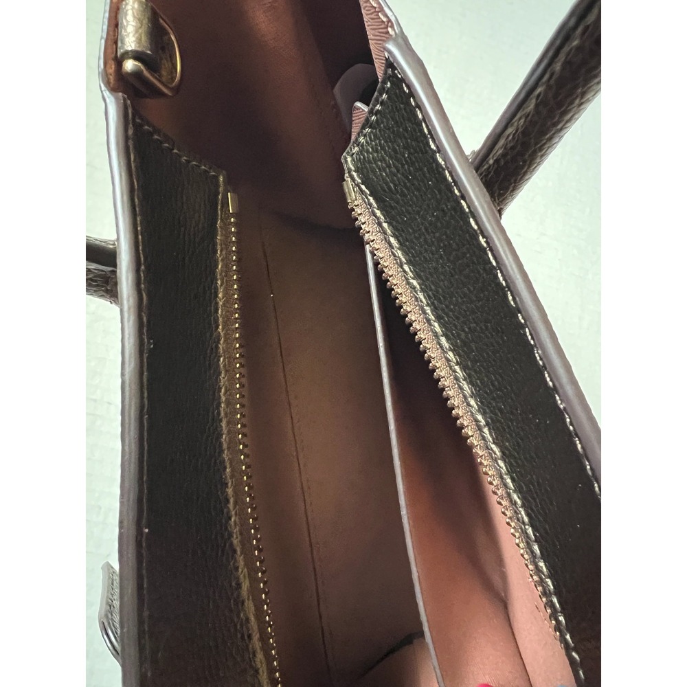 KATE SPADE NEW YORK Eva Top Satchel Ash Metallic Brown Handbag Purse w/ Wallet - Picture 5 of 16